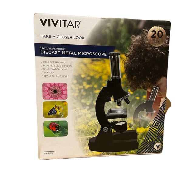 Vivitar 20-Piece Diecast Metal Microscope Set-150x/450x/900x Magnification - Picture 2 of 2